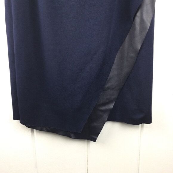 Bailey 44 Meryl Navy Faux Leather Wrap Skirt - M - Picture 6 of 14